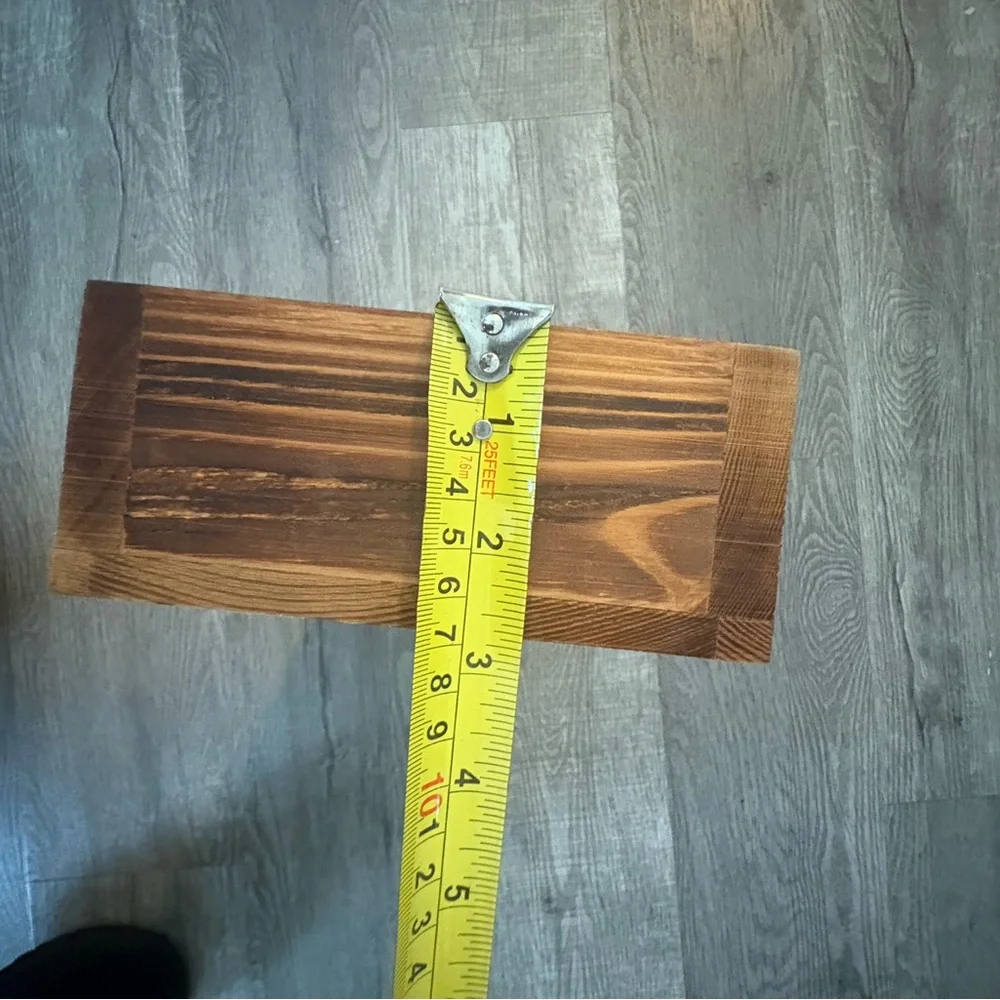 Wooden toilet tank box with two sayings